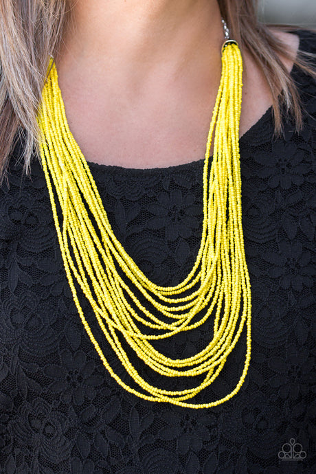 Paparazzi ~ Peacefully Pacific ~ Yellow Seed Bead Necklace Set