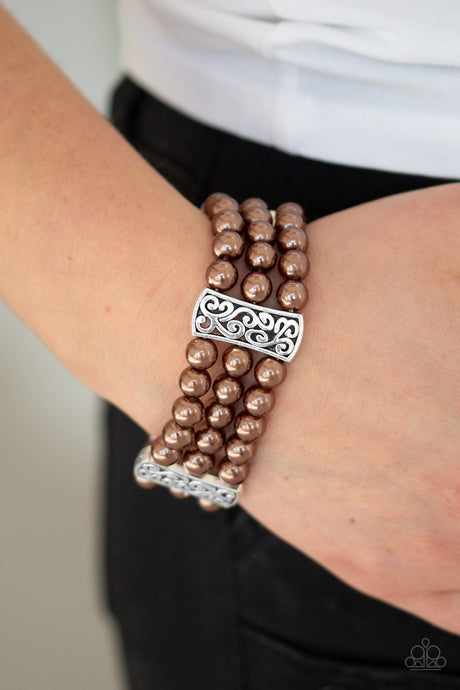 Paparazzi ~ Ritzy Ritz ~ Brown Pearl Bracelet