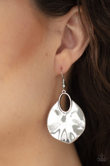 Paparazzi ~ Ruffled Refinery ~ Silver Earrings