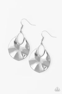 Paparazzi ~ Ruffled Refinery ~ Silver Earrings