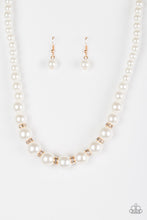 Load image into Gallery viewer, Paparazzi ~ Showtime Shimmer ~ White Pearl Necklace Set (Gold)