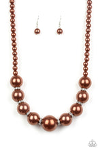 Load image into Gallery viewer, Paparazzi ~ SoHo Socialite ~ Brown Pearl Necklace Set