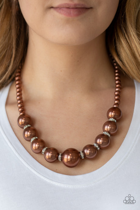 Paparazzi ~ SoHo Socialite ~ Brown Pearl Necklace Set