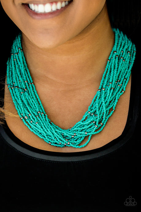 Paparazzi ~ Summer Samba ~ Blue Turquoise Seed Bead Necklace Set