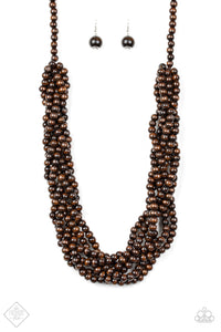 Paparazzi ~ Tahiti Tropic ~ Brown Wooden Bead Necklace (Fashion Fix Exclusive)