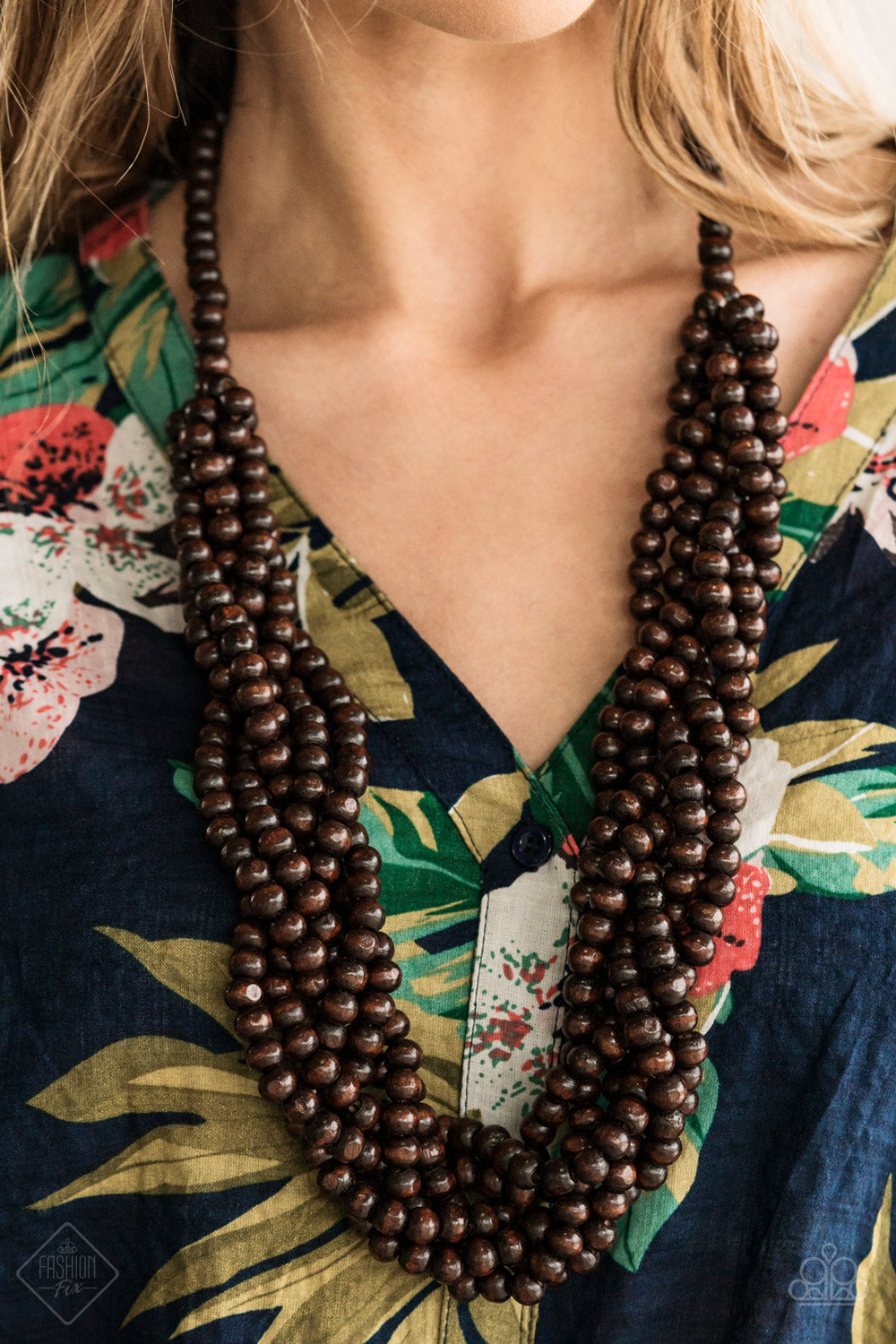 Paparazzi ~ Tahiti Tropic ~ Brown Wooden Bead Necklace (Fashion Fix Exclusive)