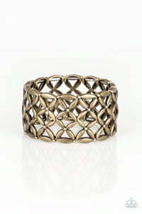 Paparazzi ~ The Big BLOOM ~ Brass Bracelet with a Stretchy Band