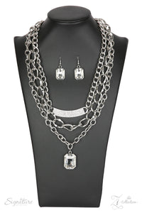 Paparazzi - The Stacy - ZI Signature Series - Silver Necklace Set