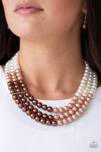 Paparazzi ~ Times Square Starlet ~ Brown Pearl Necklace Set