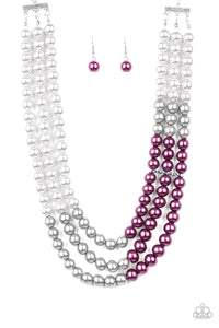 Paparazzi ~ Times Square Starlet ~ Purple Pearl Necklace and Bracelet Set