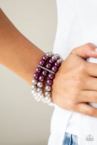 Paparazzi ~ Times Square Starlet ~ Purple Pearl Necklace and Bracelet Set