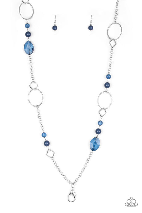 Paparazzi - Very Visionary - Blue Lanyard Necklace Set