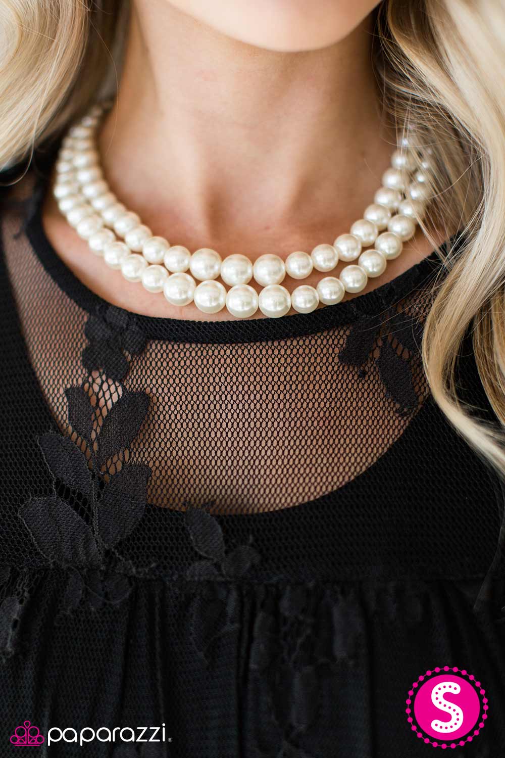 Paparazzi ~ Woman Of The Year ~ White Pearl Necklace Set