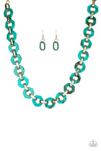 Load image into Gallery viewer, Paparazzi - Fashionista Fever - Blue  and Gold Acrylic Necklace Set