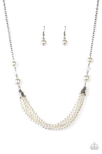 Paparazzi ~ One-WOMAN Show ~ White Pearl Necklace Set